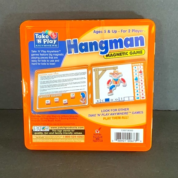 Take *N* Play Anywhere NIB Hangman Game Ages 5+ Sealed Metal Case 2 Players - Picture 8 of 15
